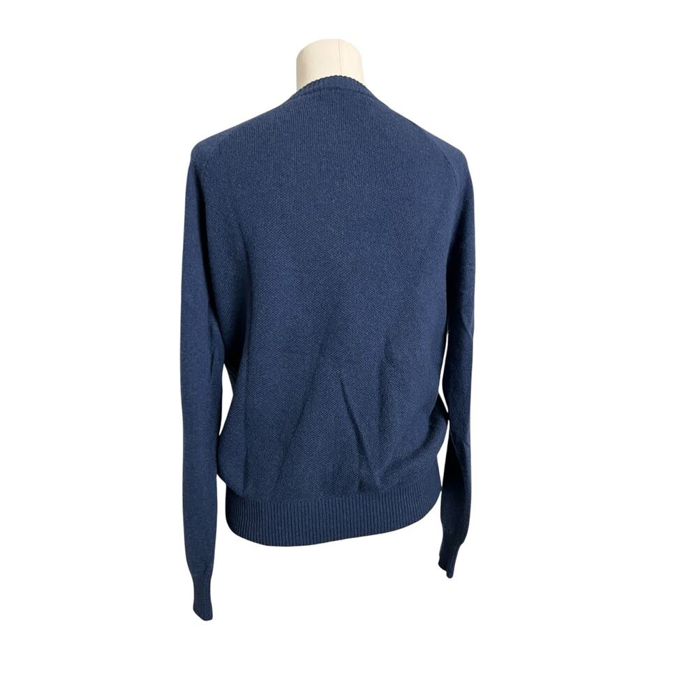 Neiman Marcus Blue Cashmere Crewneck Sweater Long Sleeve Knit Size L - Picture 4 of 6